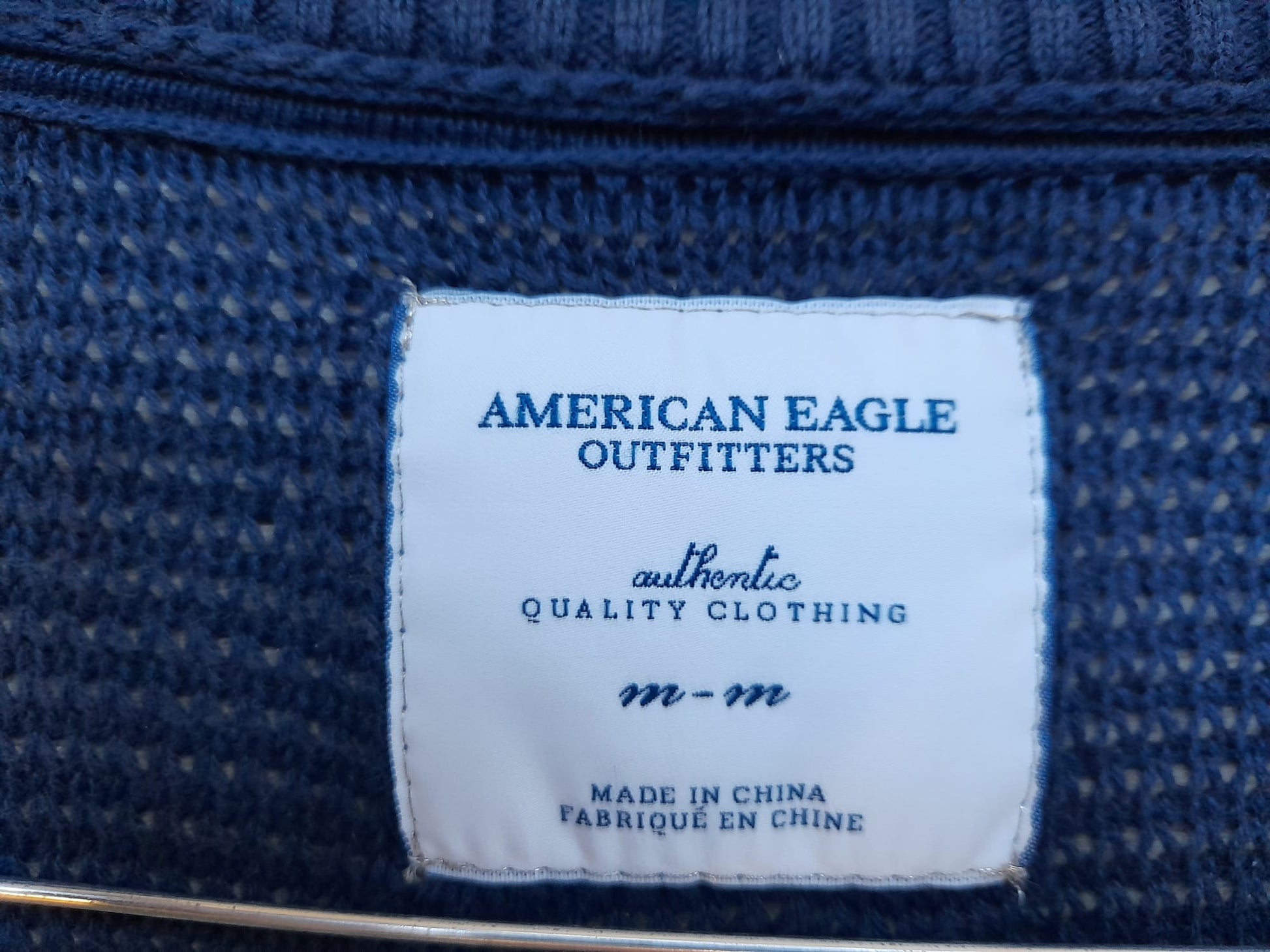 CHAQUETA LARGA DE PUNTO AZUL MARINO
