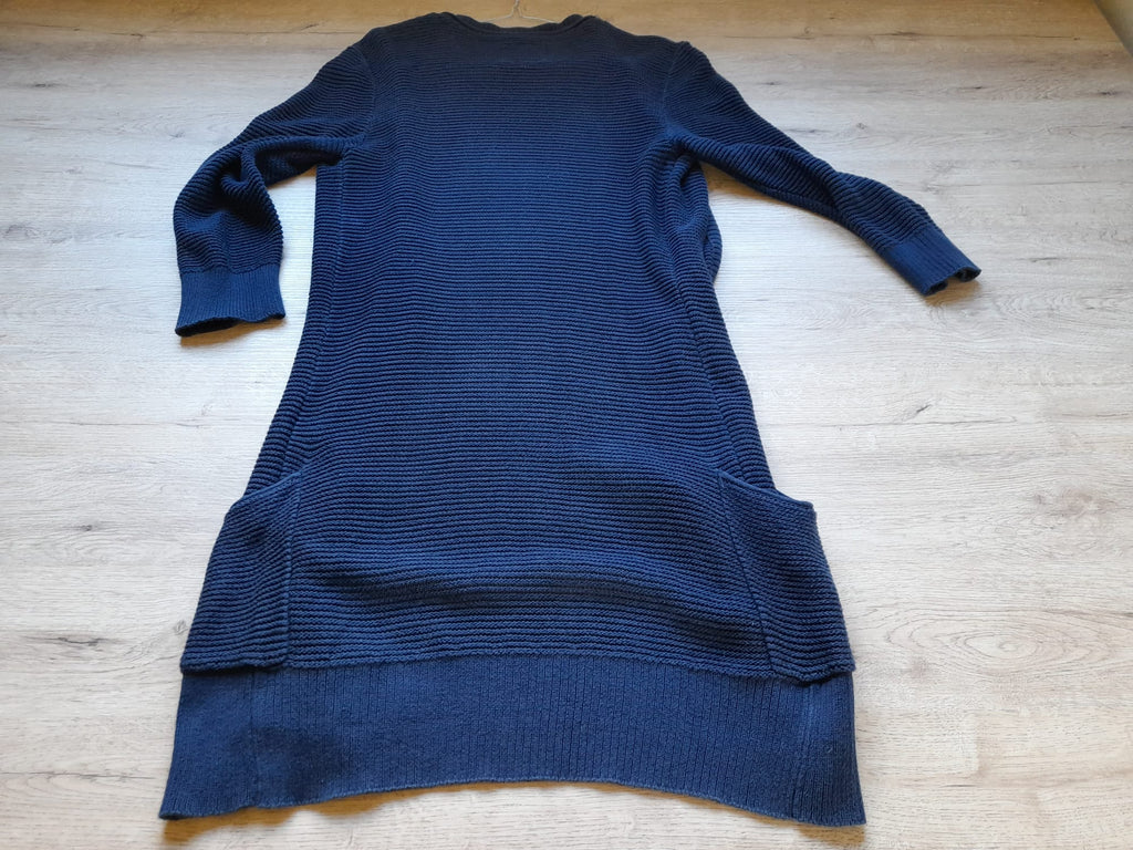 CHAQUETA LARGA DE PUNTO AZUL MARINO