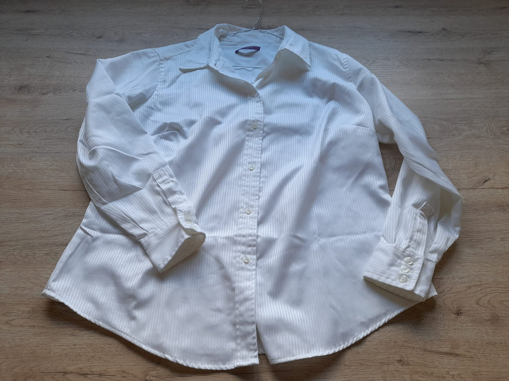 CAMISA BLANCA M/L MUJER CON RAYAS BLANCAS