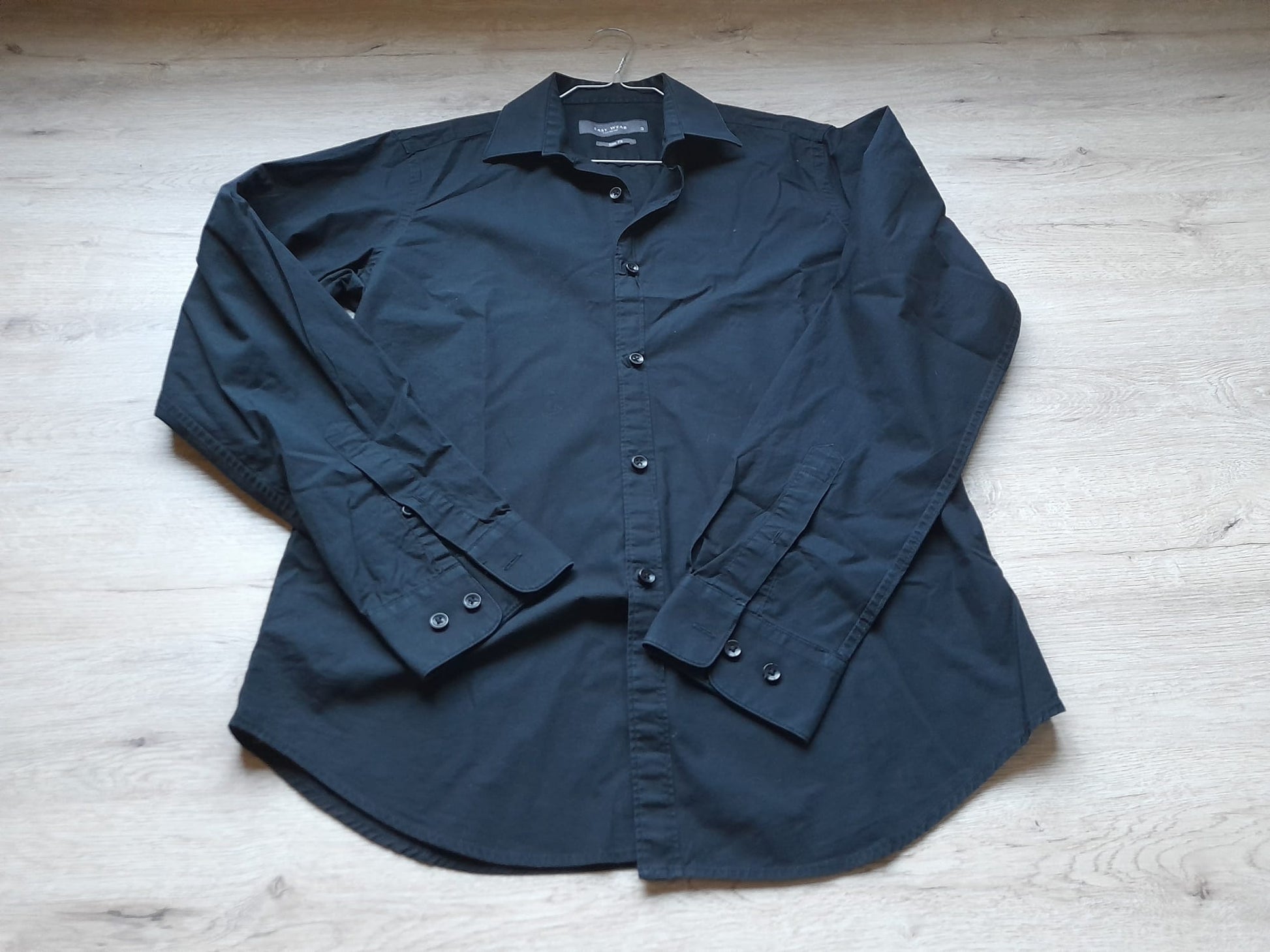 CAMISA M/L CABALLERO NEGRA "SLIM FIT"
