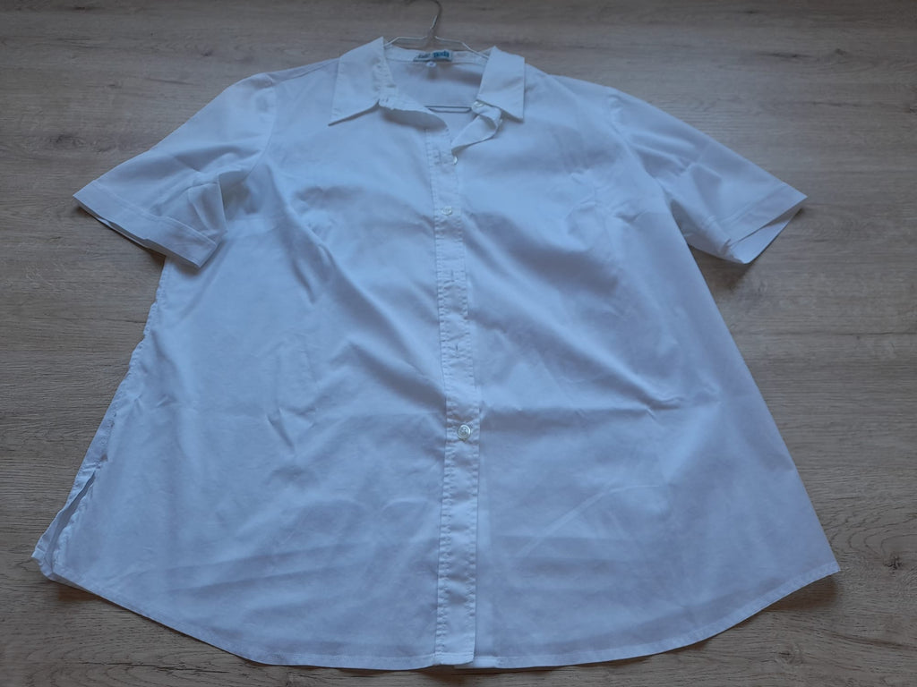 CAMISA M/C ENTALLADA MUJER BLANCA