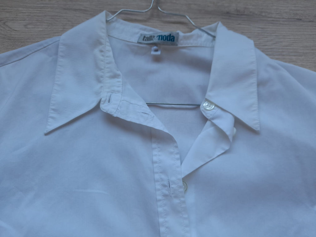 CAMISA M/C ENTALLADA MUJER BLANCA
