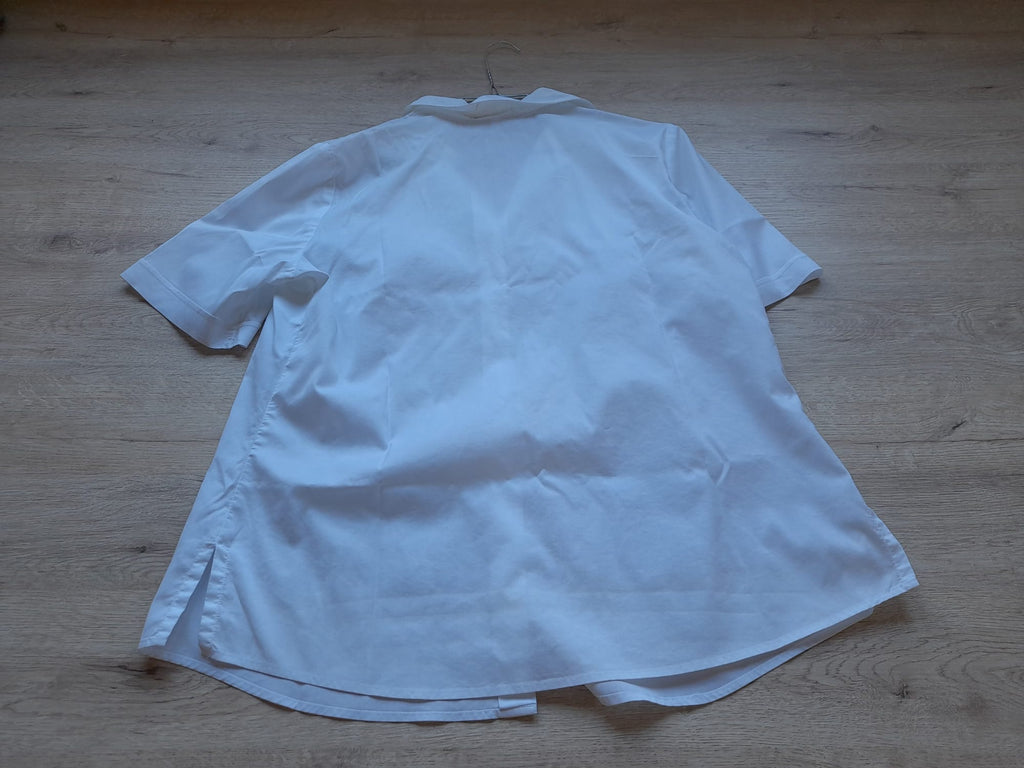 CAMISA M/C ENTALLADA MUJER BLANCA