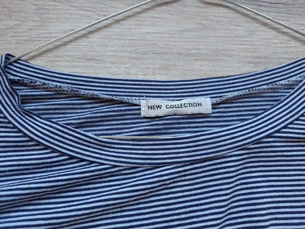 CAMISETA M/C MARINERA CON DIBUJO Y NUDO CINTURA , CON HOMBROS DESCUBIERTOS