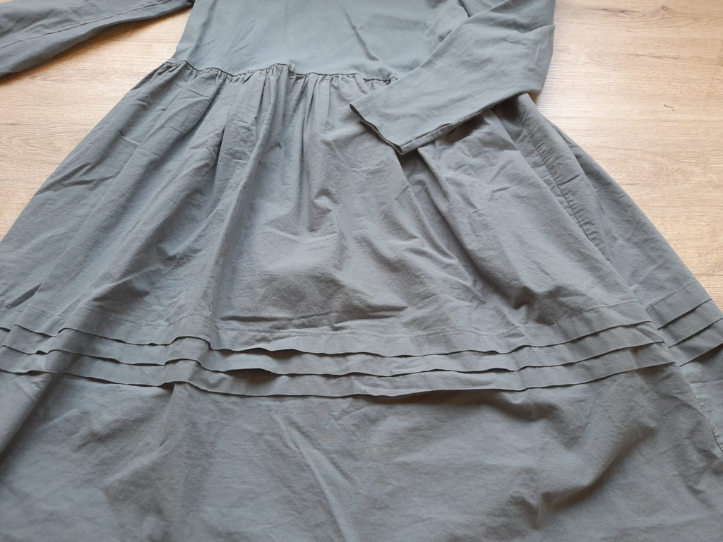 VESTIDO M/L  MIDI GRIS