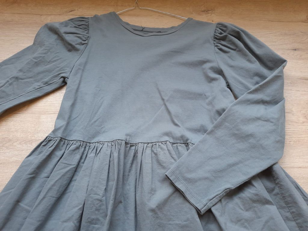 VESTIDO M/L  MIDI GRIS