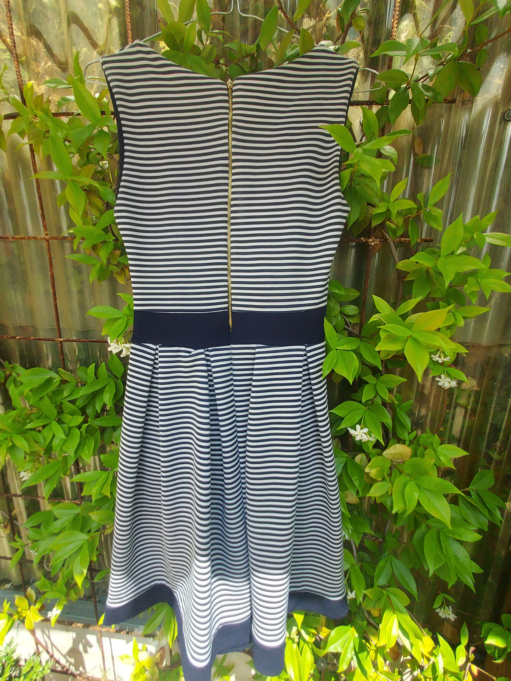 VESTIDO CORTO  RAYAS AZUL Y BLANCO