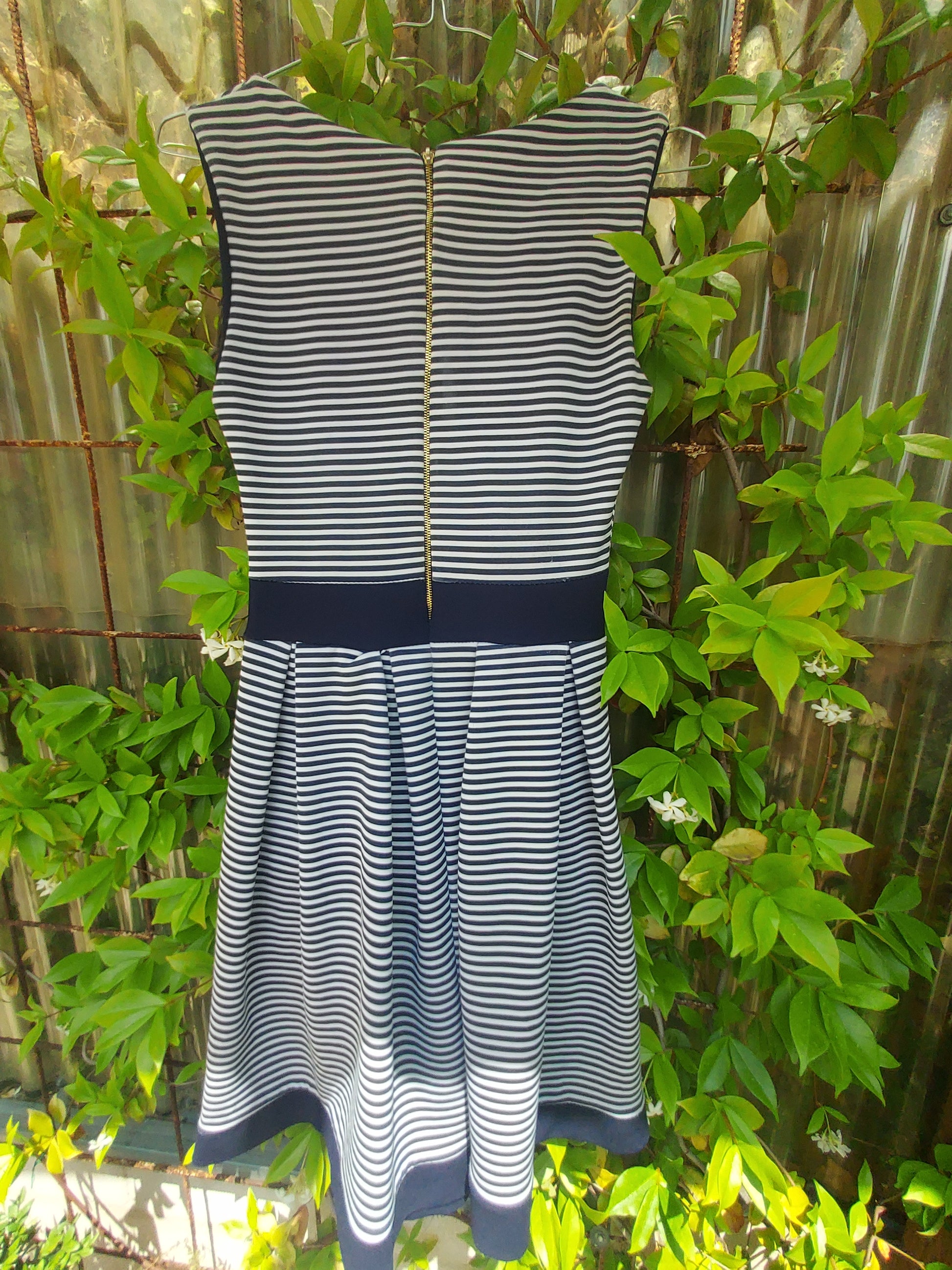 VESTIDO CORTO  RAYAS AZUL Y BLANCO