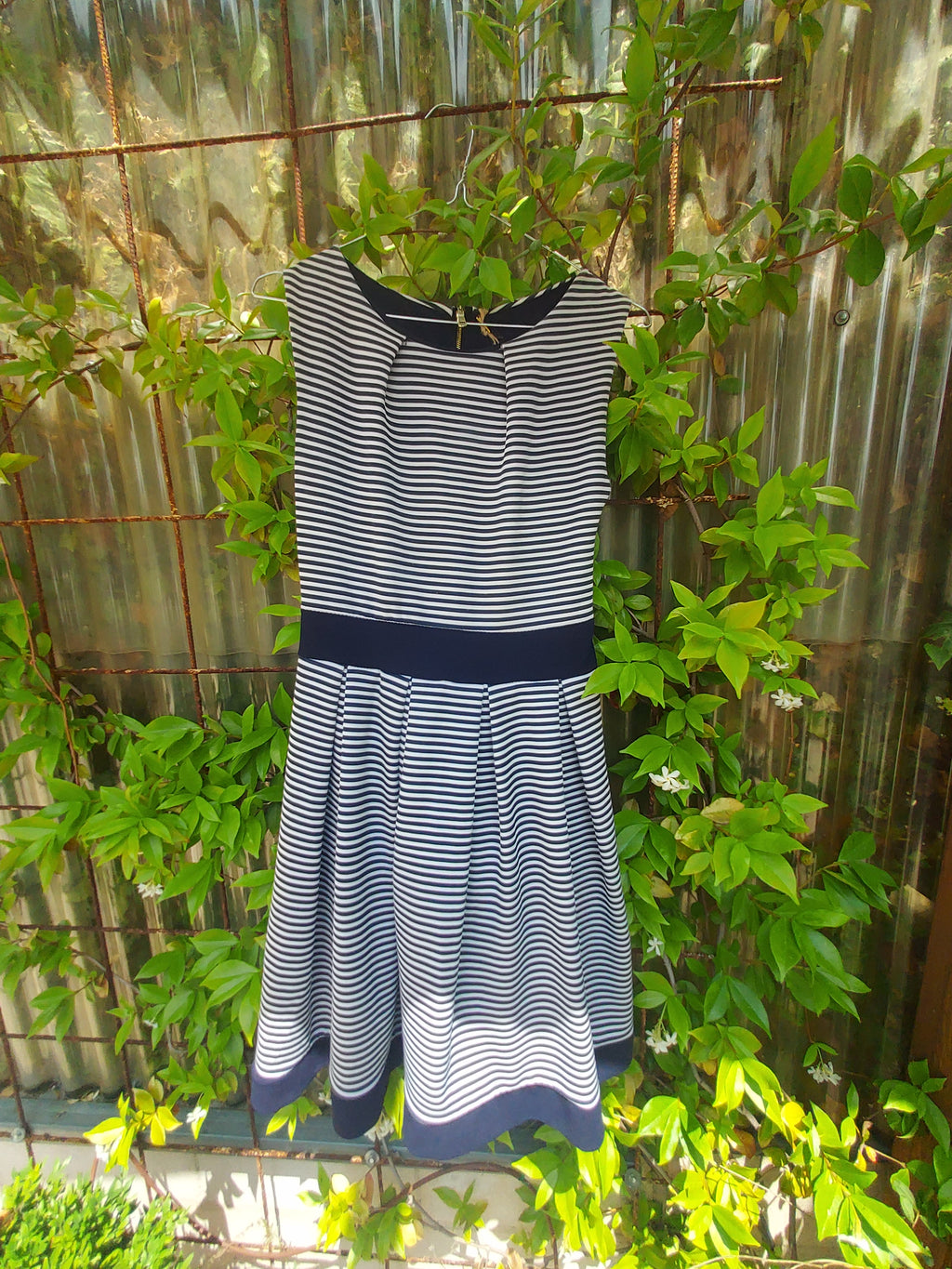 VESTIDO CORTO  RAYAS AZUL Y BLANCO