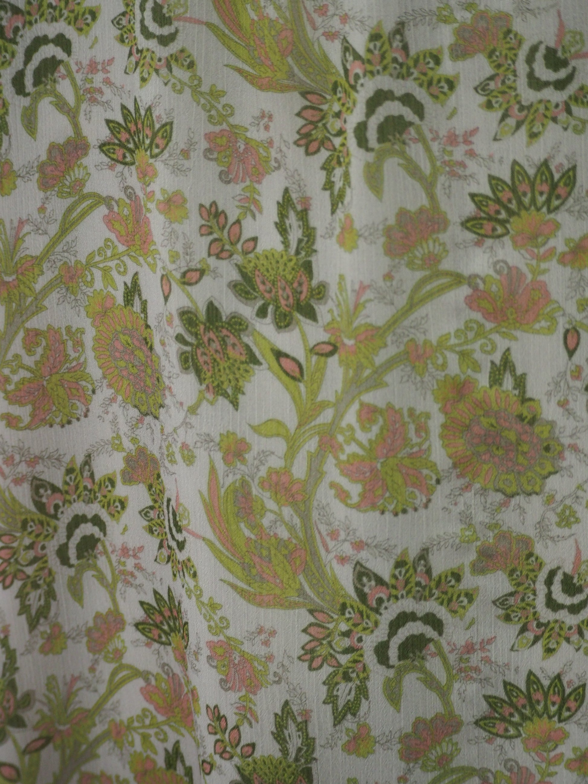 VESTIDO  CORTO MANGA FRANCESA FLORES VERDES